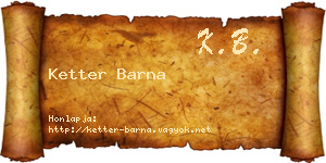 Ketter Barna névjegykártya